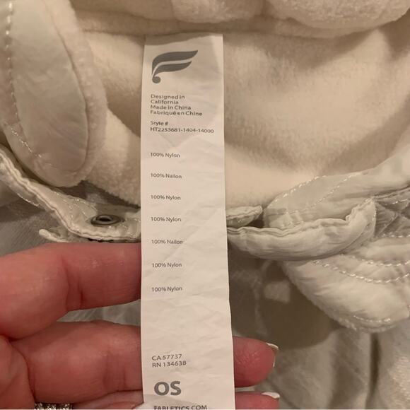 Fabletics Women's Quilted Aviator Hat in Egret White - Picture 11 of 12